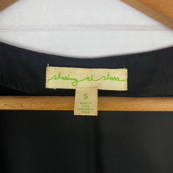 Urban Outfitters Staring at Stars Black Embroidered Fringe Kimono sz S - Picture 5 of 8